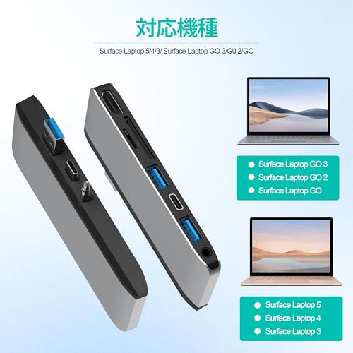 Surface Laptop 5/4/3/Go/Go 2/Go 3�ϥ�- 4K@30Hz HDMI��2x USB 3.0��USB-C��SD TF