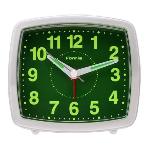 Formia(フォルミア) 置き時計 卓上 目覚まし 目覚まし時計 置き 蓄光 静音 連続秒針 電子音 スヌーズ アナログ 保土ヶ谷電子販売 ホ
