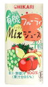 光食品 有機フルーティーMixジュース+野菜 195g×15本