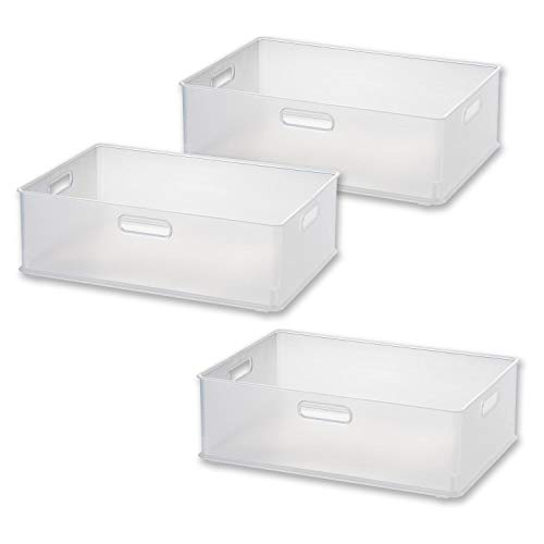 サンカ インボックス 「カラーボックスにぴったりフィット」する収納ボックス Mサイズ クリア (幅38.9×奥行26.6×高さ12cm)3個組