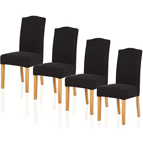 TIANSHU 椅子カバー 4枚， チェアカバー 選べる 11色 伸縮素材 ストレッチ ふわふわ 家庭・ホテル用 ウ..