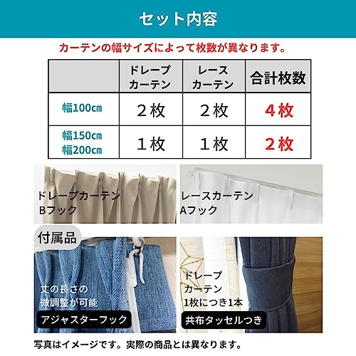 ユニベール セットカーテン(レースカーテン付き)レースフェアセット 1級遮光 防炎 節電 省エネ 外から見えにくい ミラー 洗濯可 luminous81023-10135955 ルミナスエイト 楽天市場店 サンプル画像2