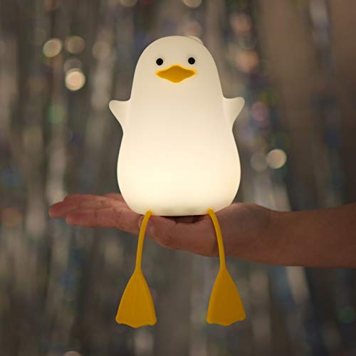 Rakuten - アヒル ナイトライト ベッドサイドランプ YuanDian LEDライト 授乳ライト タイマ設定 かわいい 調光 プニプニ テーブルランプ 夜間