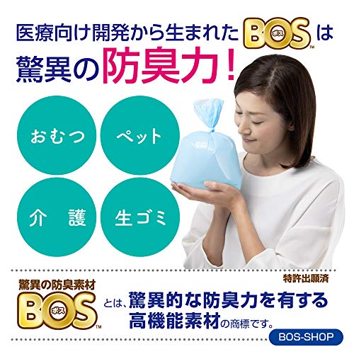 ルミナスエイト 楽天市場店の驚異の防臭袋 BOS (ボス) うんちが臭わない袋 2個セット ペット用 うんち 処理袋カラー：ブルー (Mサイズ 90枚入)｜アングル3