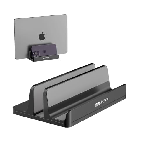 BECROWM アップグレード版 縦置きノートパソコンスタンド 縦置きスタンド アルミ合金 クラムシェルスタンド 2台収納 ノートpcスタンド