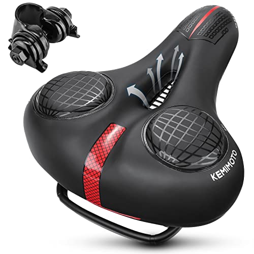KEMIMOTO [プロ級の防振] 自転車 サドル クッション 肉厚 低反発 シート お尻が痛くない 防水 自転車さどる 柔らかい サドルクッシ