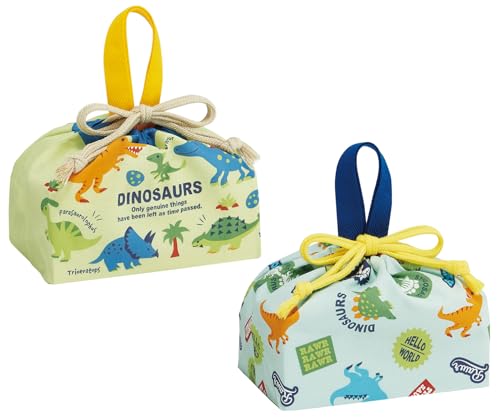 スケーター(Skater) ランチ巾着 お弁当袋 巾着袋 2枚組 ディノサウルス 恐竜 KB7W-A