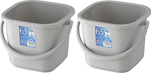 リス バケツ 角型 本体 ライトグレー 6.5L ベルク 6.5KB 2個セット