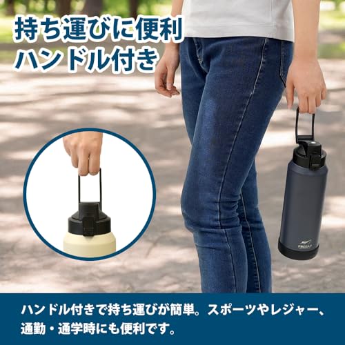 ルミナスエイト 楽天市場店のFREEAP 保冷 水筒 ワンタッチボトル 1.1リットル ワイド口径 洗いやすい アウトドア K-10883 (グレージュ)｜アングル3