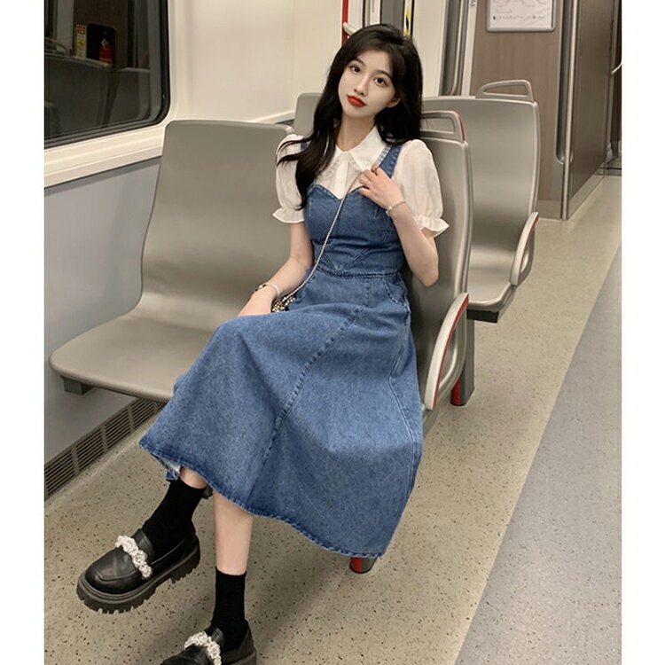 ロングフレアスカート ジャンパースカート デニム ロングスカート デニムスカート ミモレ丈 膝下丈 フレアスカート ジャンパー サロペット ワンピース ノースリーブ 美脚 レディース 通勤 シンプル 無地 春夏 新作