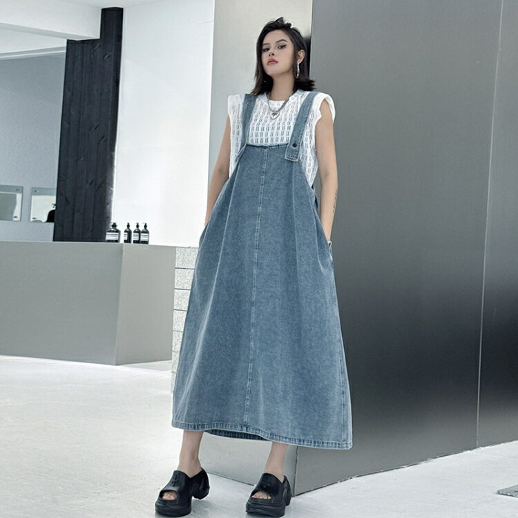 「新品10%OFF」 サロペット デニム スカート レディース サロペットスカート キャミワンピース ジャンパースカート 重ね着 ゆったり ワンピ ロングワンピース オールインワン ジャンパー サロペット スカート 無地 マキシ丈 オーバーサイズ ワンピース