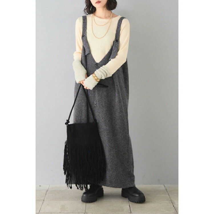 「新品10%OFF」 ジャンパースカート ニット サロペット ワンピース ロング 秋 冬 マキシワンピース 大きいサイズ Vネック ロングワンピース オールインワン ニットワンピ レディース ノースリーブ シンプル マキシ丈 重ね着 大人 体型カバー おしゃれ