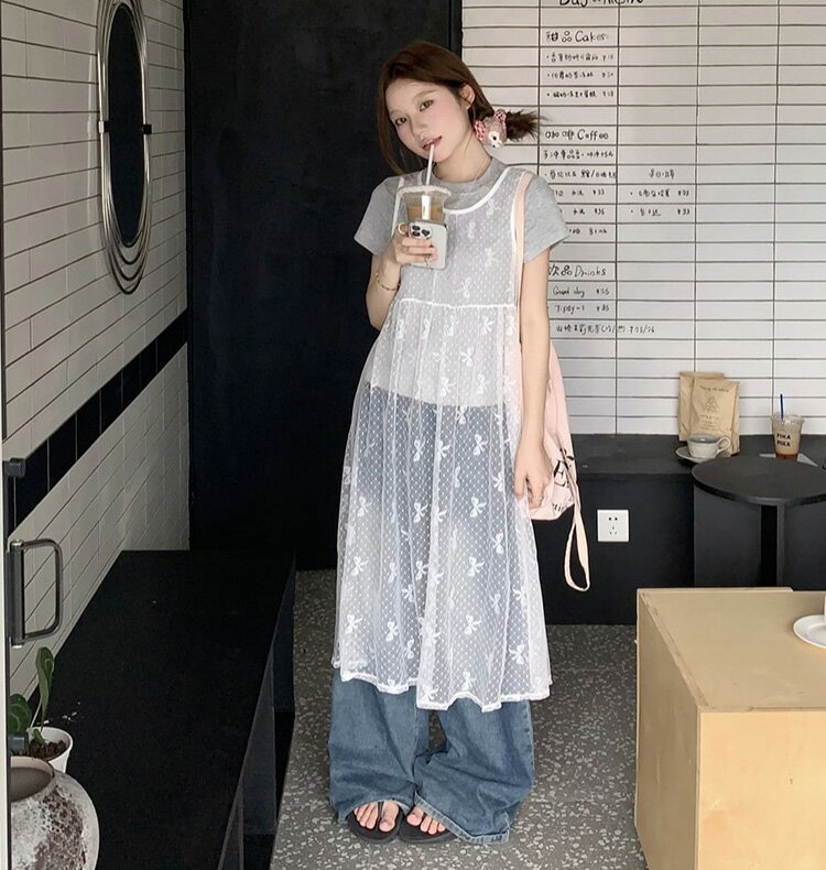 ワンピース きれいめ 春夏 夏 レディース キャミワンピース 透かし編み ロング レイヤードワンピース 重ね着 ニット チュール 薄手 カジュアル マキシ丈 袖なし シースルー ノースリーブ おしゃれ 透かし感 ビーチ 海 旅行