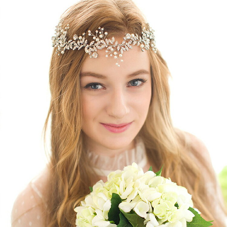 花嫁髪飾り 結婚式 ウェディング ティアラ ヘアアクセサリー ホワイトリーフ 披露宴 パーティー フラワー ガール ブライド ヘアーアクセサリー ヘッドドレス 花 ブライダル ダンス まとめ髪 ヘアアクセサリー　髪留め ヘアアレンジ 髪飾り ヘッドアクセ ヘアアクセ