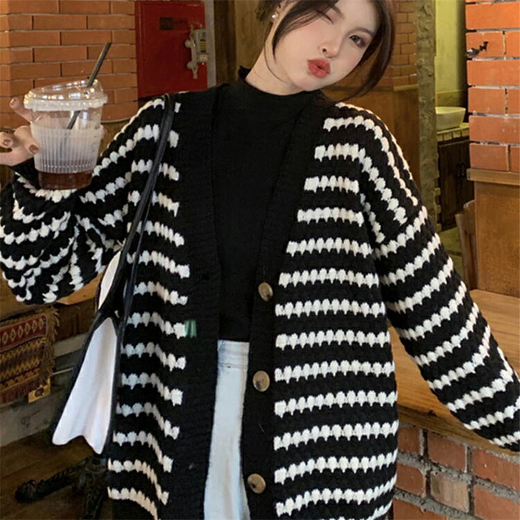 樂天商城 - ニットカーディガン カーディガン ニット Vネック 羽織 ロングニット ロングカーディガン レディース トップス リブニット セーター 前開き 春 秋 ロングアウター シンプル カジュアル 体型カバー 可愛い お洒落