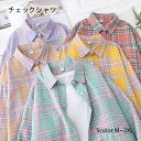 カジュアル チェックシャツ ジャケット 長袖 レディース ネルシャツ ロングシャツ 秋物 秋服 タータンチェック ゆったり チェック柄 シャツ ボタンシャツ ブ...
