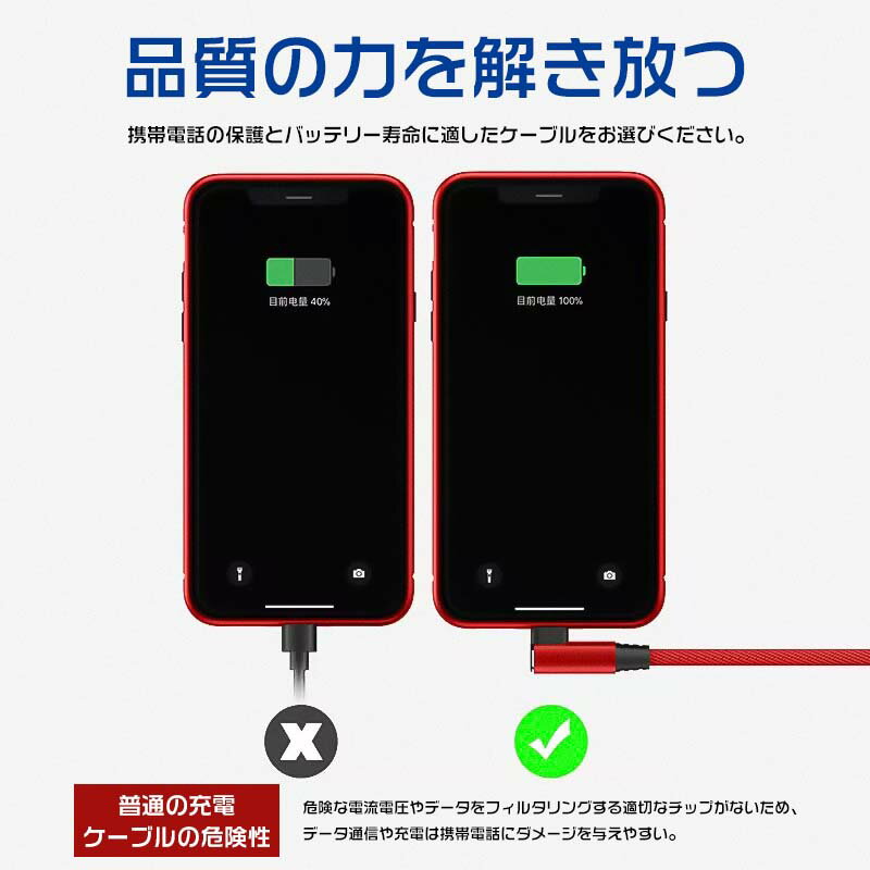 iPhone Lightningデータケーブルユニバーサルフレキシブル iphone 横型ケーブル 高強度TPU素材 急速充電ケーブル 充電器 データ転送ケーブル Lightningケーブルナイロン編組線ナイロンケーブル データ転送 急速充電ケーブル 長さ5サイズもつれを防ぐ
