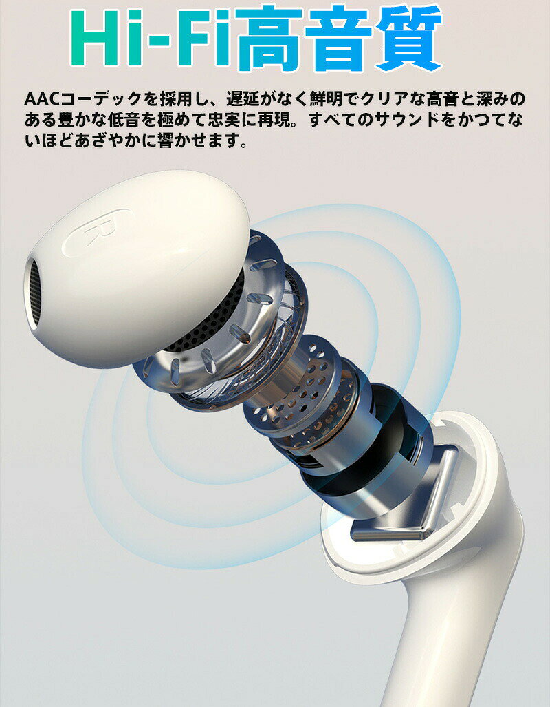 【Bluetooth5.1対応】TWSイヤホン ワイヤレスイヤホン 自動ペアリング/IPX6防水/超軽量4g/40時間駆動 両耳&片耳切り替え可能 スポーツ・ゲーミング向け AAC高音質 ノイズキャンセリングマイク搭載 iPhone Android対応 USB充電ケース付属