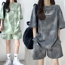 【訳あり品で超お買い得】A セットアップ レディース カジュアルセット 綿 上下セット 2点セット カットソー Tシャツ 半袖 ショートパンツ ラウンドネック ゆったり プルオーバー お洒落 カジュアル リラックス ルームウエア 部屋着 パジャマ ジャージ 着痩せ 体型カバー