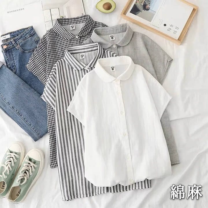 2B5最終在庫処分綿麻シャツブラウ...