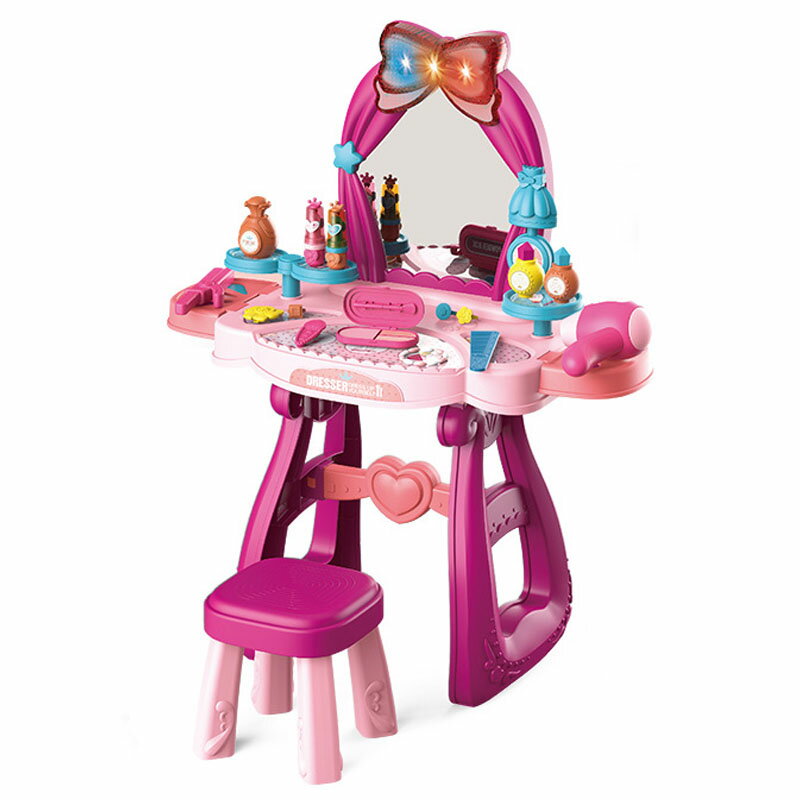 ままごと ドレッサー お化粧セット おもちゃ お化粧 メイク おめかし 姫系 化粧台 メイク台 ミラー 鏡 ままごとセット 子供用ドレッサー 子供ドレッサー 収納 引き出し 知育玩具 インテリア ダイニング リビング