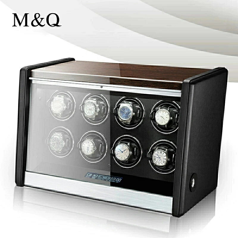 【8本巻き】ワインディングマシーン 腕時計自動巻き上げ機指紋解除 2本巻き4本巻き6本巻き8本巻き高級腕時計に対応液晶タッチ 機械式 自働巻き電働時計ケース 超静音設計 木製時計 ウォッチワインダー 収納ケース 父の日 誕生日記念日敬老の日贈り物 プレゼント
