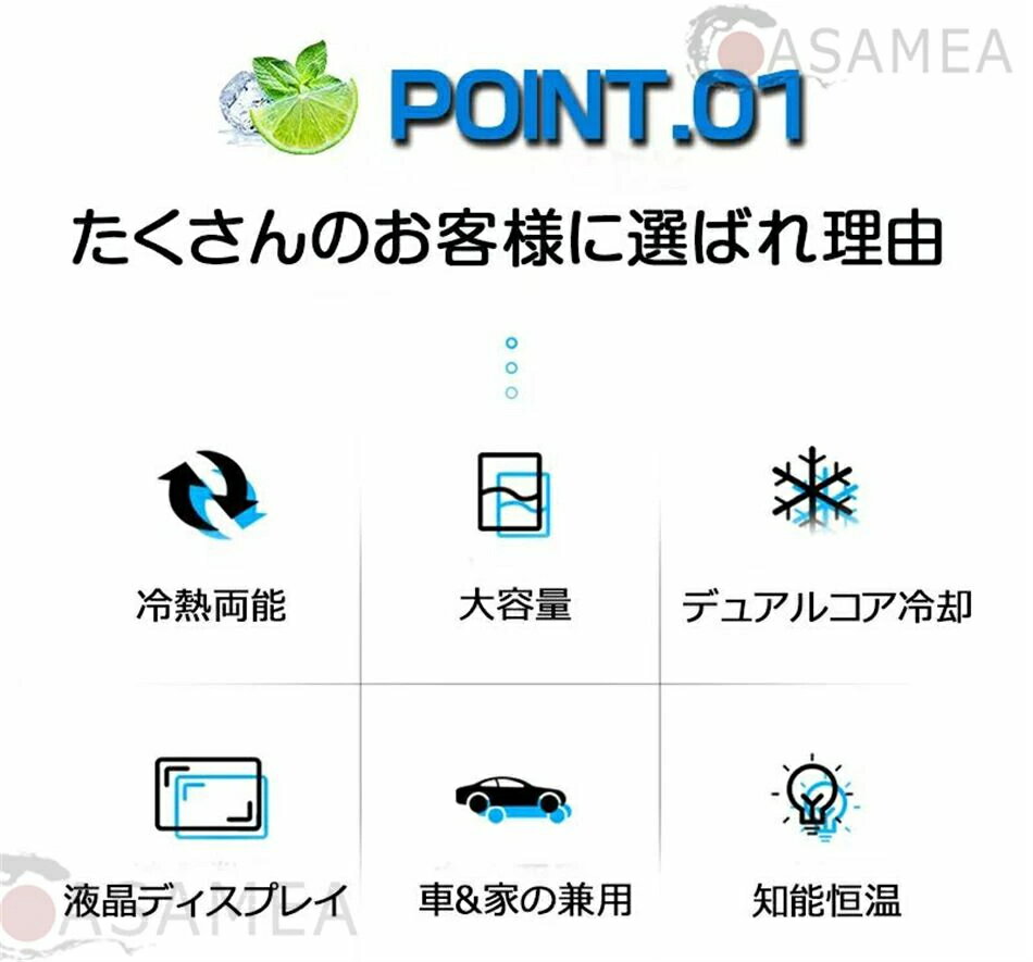 車載冷蔵庫 容量8L ポータブル冷凍庫 冷蔵庫 -10℃～65℃設定可能 車載＆家庭 急速冷凍 AC110V/DC12V 電源式 2WAY電源対応 一台2役 小型冷温庫 ポータブル冷蔵庫 バーベキュー BBQ ドライブ 車中泊　トラック用品 防災 災害