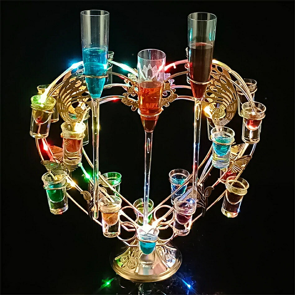 ハート型酒棚 LED酒ボトルの表示棚 