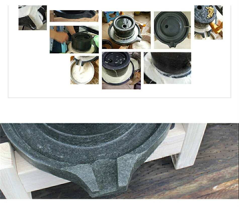 lumi lifeの石臼 （いしうす） ひき臼 （ひきうす）石臼 石うす 挽き臼 そば道具 手打ち蕎麦 昔ながらの石臼 小麦 お茶 ひき臼 挽き臼 手挽き用 古民具 観賞用 調理器具 そば 香辛料｜アングル3