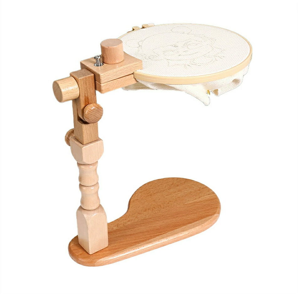 刺繍枠スタンド 刺繍台 刺繍スタンド 木製フレーム フープスタンド 高さ調整可能 クロスステッチ 手芸..