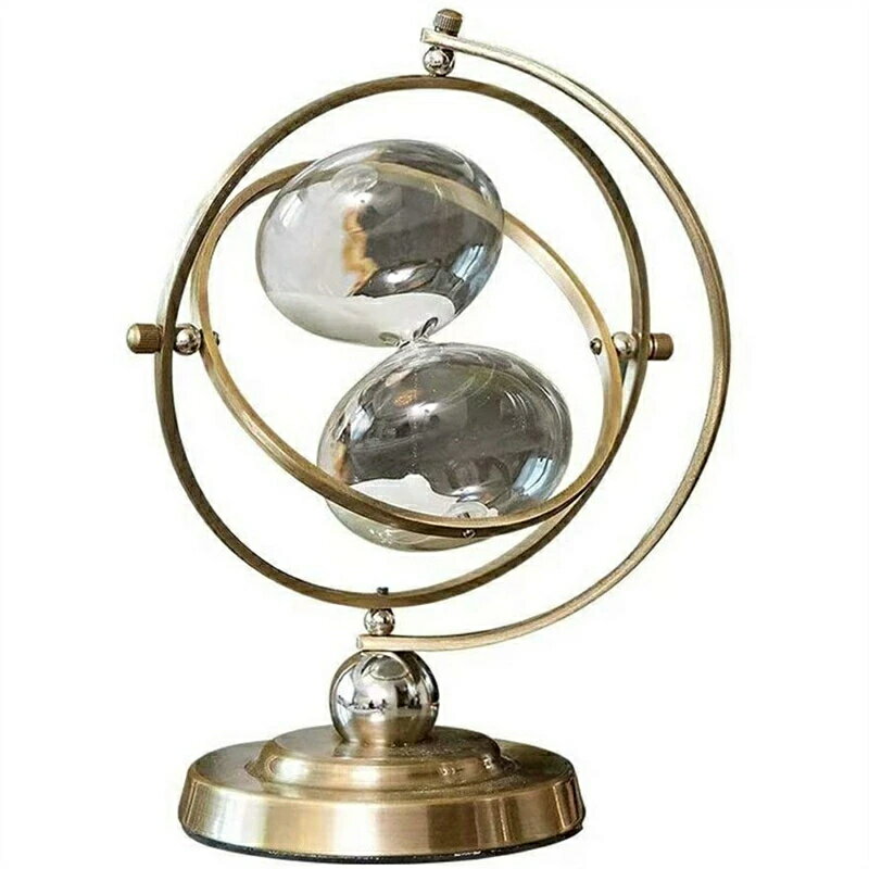 砂時計 置物 オブジェ 置き物 回転できる インテリア 合金+ガラス グッズ 玄関 書斎 オフィス 旅館 ホ..