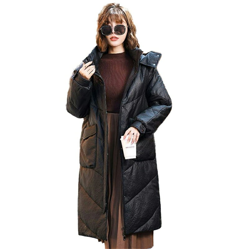 Rakuten - レザーコート ロング ダウンコート ラムレザーコート 本革 ダウン 羊革コート レディースアウター レディースコート ロングダウンジャケット 冬防寒 アウター 送料無料