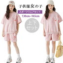 2024新品 2点上下セット 韓国子供服 女の子 キッズ こども 子供服 女の子 夏服 キッズ ジャージ 上下セット 女の子 半袖 tシャツ ハーフパンツ 子供...
