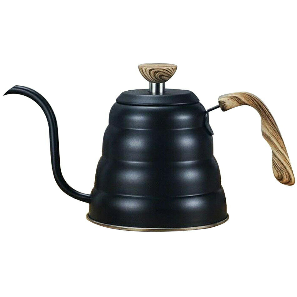 コーヒードリップポット コーヒーケトル ドリップポット 温度計付き 細口ドリップケトル 直火ガスタ対応 ブラック シルバー おしゃれ カフア 細口タイプ ステンレス キャンプ やかん コーヒーポット コーヒー器具 調理器具