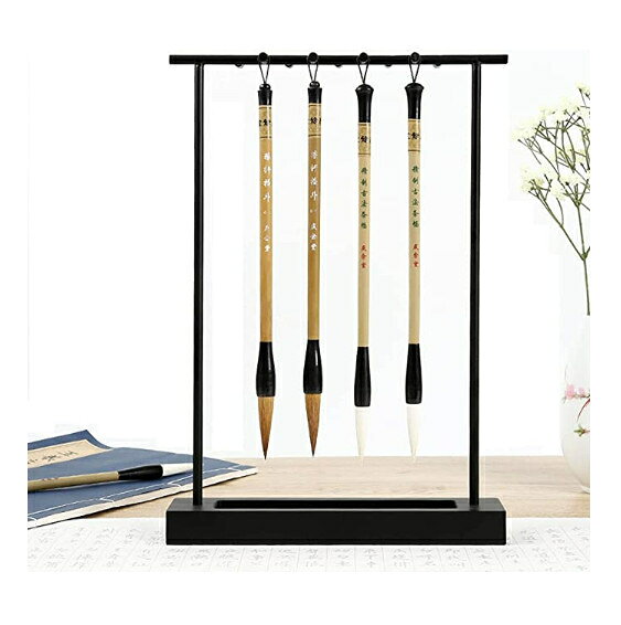 毛筆 掛け 筆 スタンド 吊り 書道小物 習字 置物 工芸品 アクセサリ 書道用具 展示小物 筆架 書道筆ハンガー 文房具 吊りタイプ