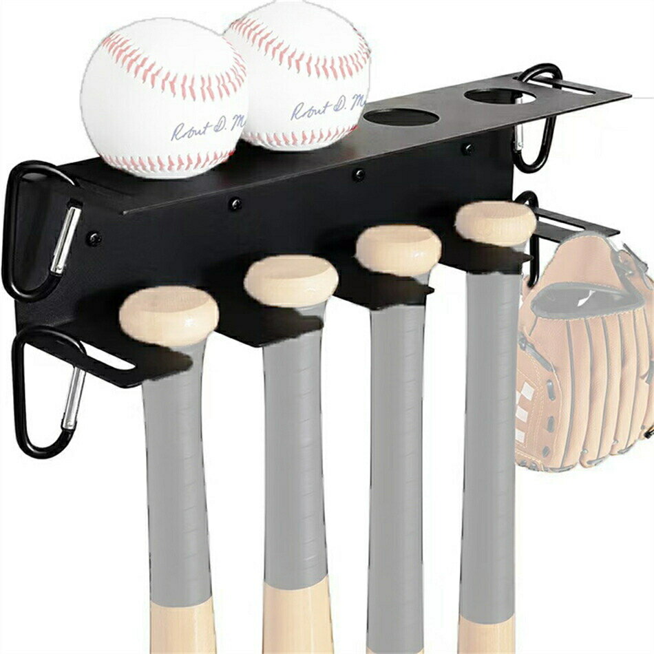 バットスタンド 野球バットラック 野球ホルダー 壁掛け グローブ ボール 4 5掛けバット収納棚野球展示棚