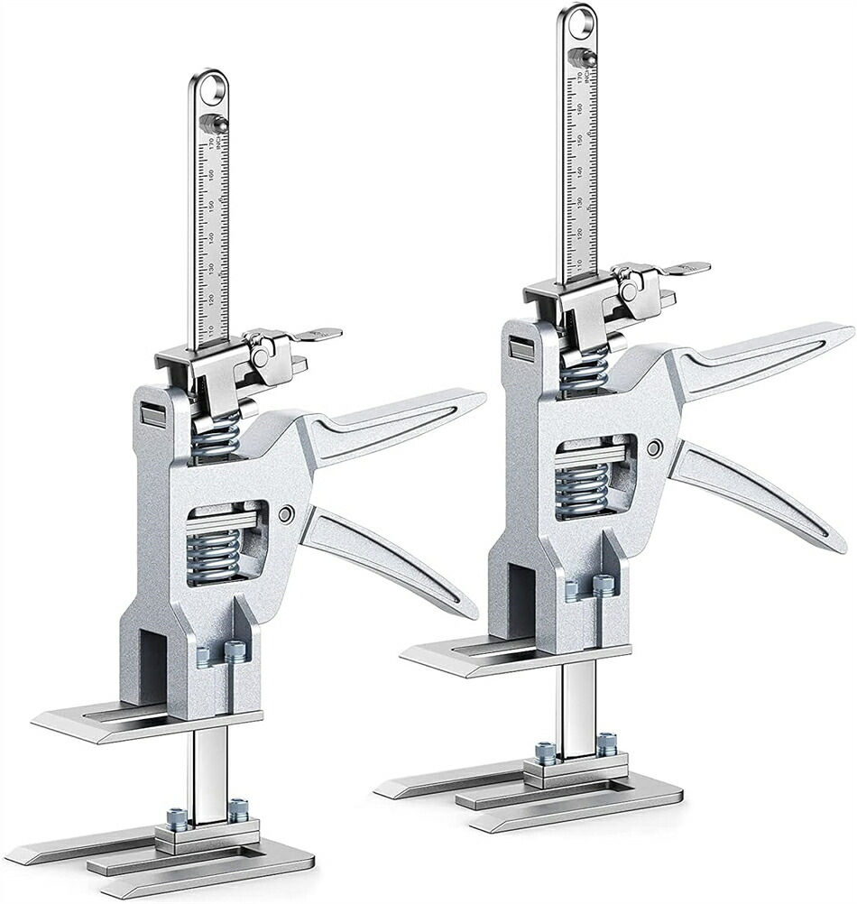 Rakuten - ジャッキ 定規付 最大耐荷重200kg ソリッドスチール製 ハンドリフティングツールジャッキ ミニ昇降器 労力節約アームジャック ドア・建具取付の高さ調節 リフト装置 ボードリフター タイル 窓 手動 軽量 構築ツール ドアパネル ボードリフター 家具移動 バイキングアーム