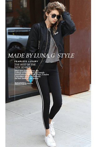 【ネコポス対応】サイドライン レギンスパンツ ラインパンツ レギパン スポーツMIX アスレジャー スポーツテイスト 細見え 華奢見え レギンス ハンサム ママ 母 服装[spd]