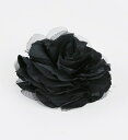 【Black(ブラック)】バラモチーフ コサージュ×ヘアアクセサリー可能 2wayタイプ