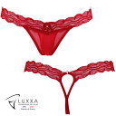 LUXXA(ルクサ)●ケピ・フォンデュ・ストリング 【KEPI Fendu String】|フランス製 Tバック レース レディース ショーツ オープンクロッチ...