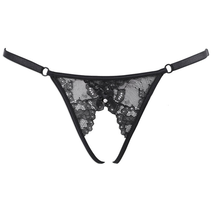 LUXXA（ルクサ）●キャプリーヌ・オープン・ストリング 【CAPELINE Open String】｜フランス製 Tバック レース レディース ショーツ オープンクロッチ セクシー 過激 刺繍 インポート ランジェリー ビジュー飾り 高級 プレゼント ギフト 3