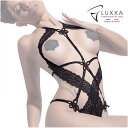 LUXXA(ルクサ)●サーバ・ハーネス・ボディ 【SAHBA Harnais Body】|フランス製 ボディスーツ オープンカップ Tバック レース インポート...