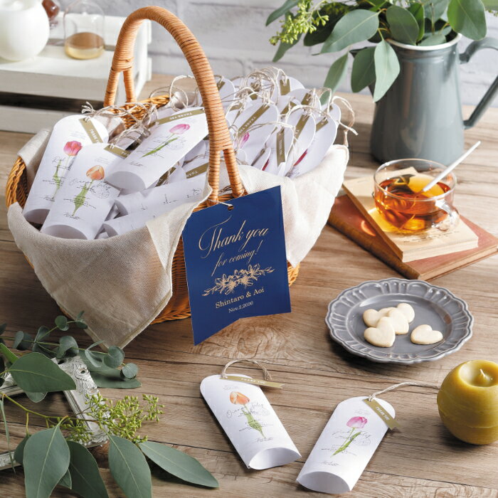 【ウェルカム】★LOVE ? フレーバーバスケット(紅茶&クッキー)40個セット 1861【プチギフト・紅茶・クッキー】