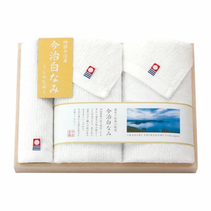 セット内容：フェイスタオル2枚（約34×75cm）、ハンドタオル1枚（約34×30cm） 箱サイズ：19×26×4.4cm