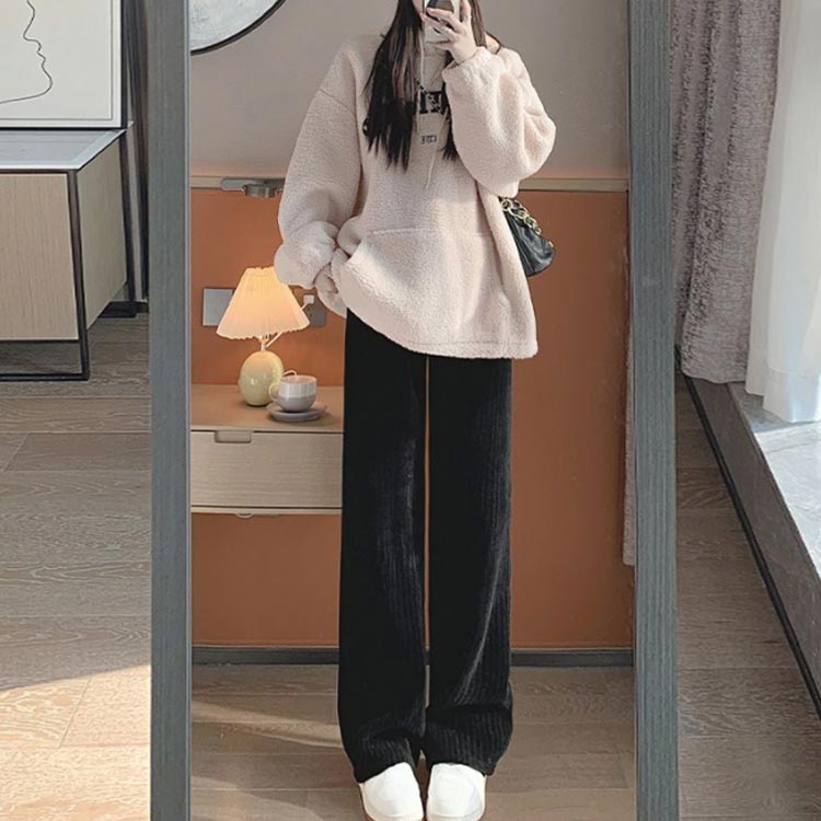 ワイドパンツ コーデュロイ 裏フリース レディース 裏起毛パンツ あったか ロング...