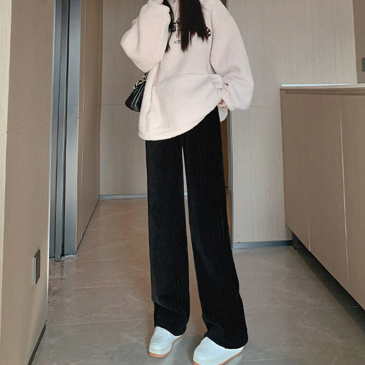 ワイドパンツ コーデュロイ 裏フリース レディース 裏起毛パンツ あったか ロング...