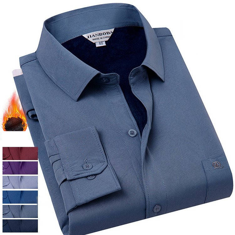 無地シャツ シャツ メンズ カジュアルシャツ 長袖シャツ 厚手シャツ 裏起毛 40代 50代 トップス あったか