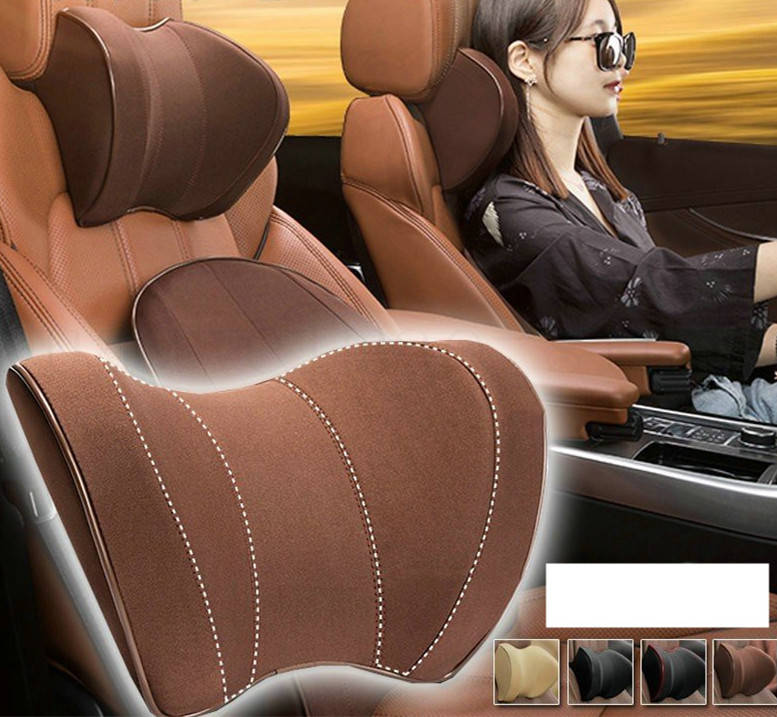 ネッククッション メモリーフォーム 低反発クッション ネックパッド ヘッドレスト ネックピロー 長距離 ドライブ グッズ 車用品 カー用品 4色