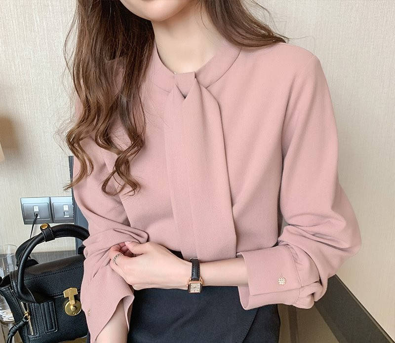 乐天商城 - ブラウス レディース きれいめ 40代 春秋新作 オシャレブラウス ゆったり 通勤通学ブラウス 上品 大人 50代 シャツ30代 リボンネック 長袖トップス シャツ