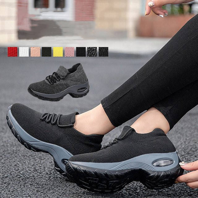 疲れない スニーカー レディース ソックススニーカー ニットスニーカー ストレッチスニーカー 外反母趾 疲れにくい インソール 靴 衝撃吸収 土踏まず 足裏のサムネイル